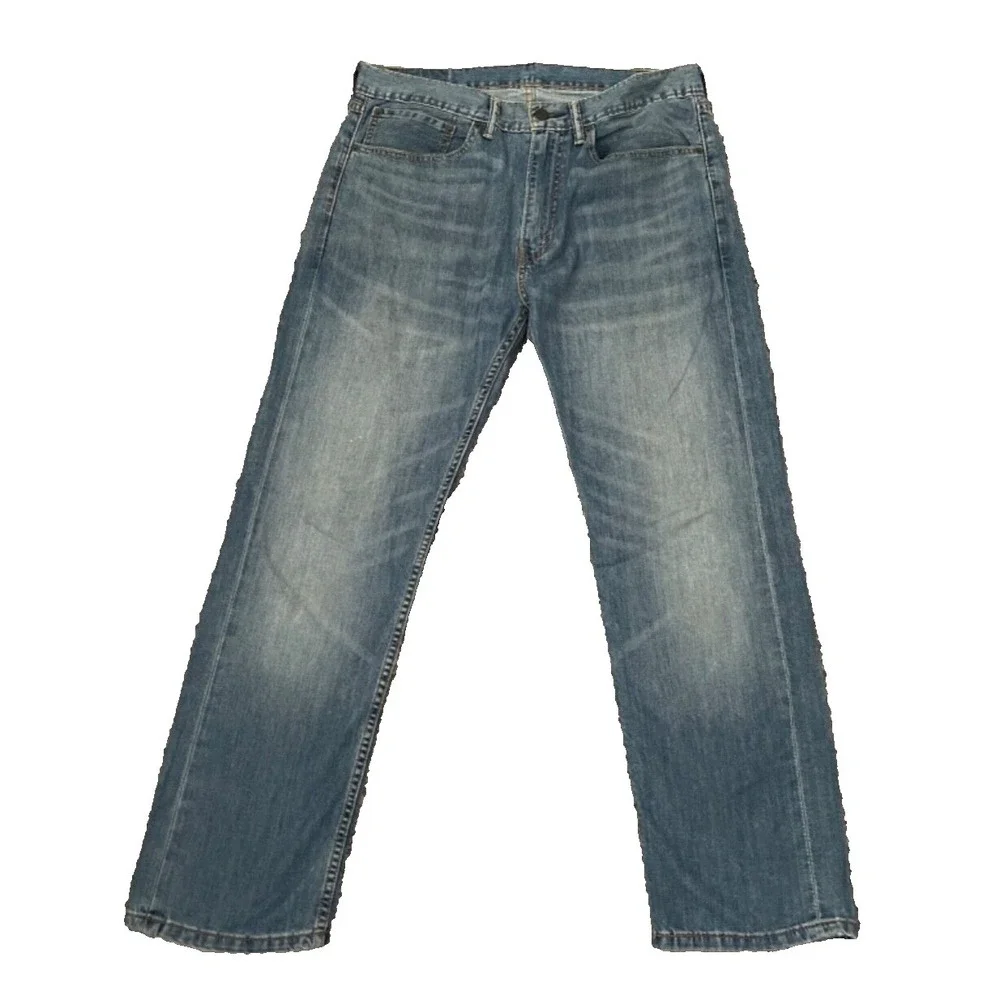 Levi's 505 Jeans Men's 34 x 30 Blue Denim Straight Leg Medium Wash Stretch‎